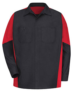 Red Kap SY10L  Long Sleeve Automotive Crew Shirt - Long Sizes