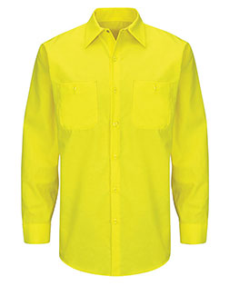 Red Kap SY14L  Enhanced & Hi-Visibility Long Sleeve Work Shirt - Long Sizes