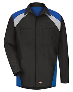 Red Kap SY18L Long Sleeve Tri-Color Shop Shirt - Long Sizes