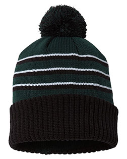 Richardson 134  Stripe Pom Cuffed Beanie