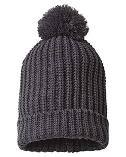 Richardson 143R Chunky Cable with Cuff & Pom Beanie at BigNTallApparel