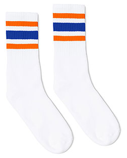 SOCCO SC100  USA-Made Striped Crew Socks at BignTallApparel