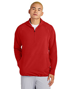 Sport-Tek ® Repeat 1/2-Zip Long Sleeve Hooded Jacket JST488 at BigNTallApparel