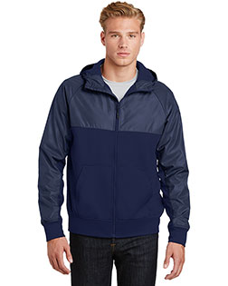  Sport-Tek Embossed Hybrid Full-Zip Hooded Jacket. JST50