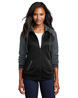 Sport-Tek Ladies Sport-Wick Varsity Fleece Full-Zip Hooded Jacket. LST236 at BignTallApparel