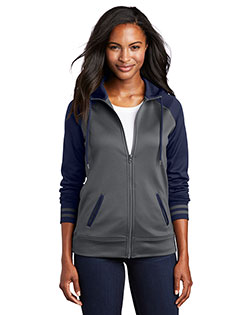 Sport-Tek Ladies Sport-Wick Varsity Fleece Full-Zip Hooded Jacket. LST236