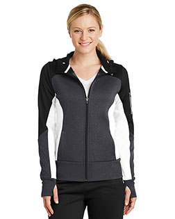 Sport-Tek Ladies Tech Fleece Colorblock Full-Zip Hooded Jacket. LST245