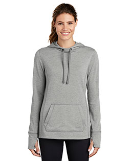 Sport-Tek Ladies PosiCharge Tri-Blend Wicking Fleece Hooded Pullover. LST296