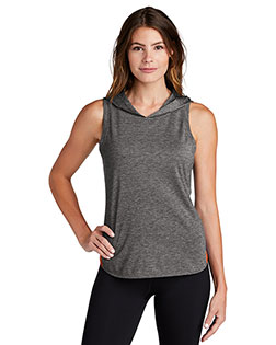 Sport-Tek Ladies PosiCharge Tri-Blend Wicking Draft Hoodie Tank. LST410 at BignTallApparel