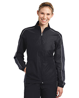   Sport-Tek ® Ladies Piped Colorblock Wind Jacket. LST61