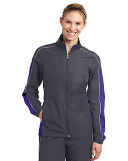    Sport-Tek ®  Ladies Piped Colorblock Wind Jacket. LST61