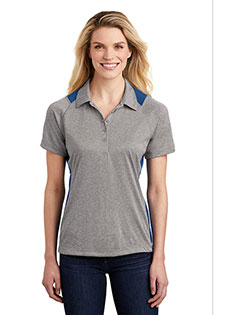 Sport-Tek Ladies Heather Colorblock Contender Polo. LST665 In Big & Tall Sizes
