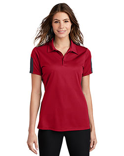 Sport-Tek Ladies PosiCharge Active Textured Colorblock Polo. LST695 at BignTallApparel