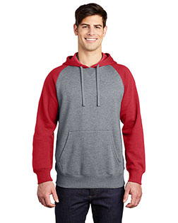 Sport-Tek Raglan Colorblock Pullover Hooded Sweatshirt. ST267 at BigNTallApparel