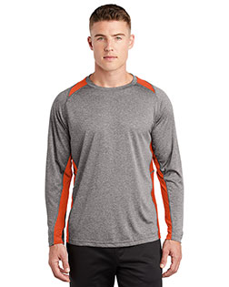 Sport-Tek Long Sleeve Heather Colorblock Contender Tee. ST361LS