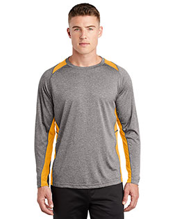 Sport-Tek Long Sleeve Heather Colorblock Contender Tee. ST361LS
