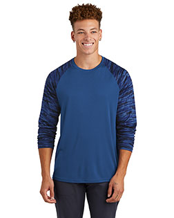 Sport-Tek ST376LS Drift Camo Colorblock Long Sleeve Tee