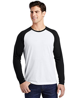 Sport-Tek PosiCharge Long Sleeve Tri-Blend Wicking Raglan Tee ST400LS at BigNTallApparel