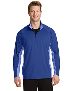 Sport-Tek Sport-Wick Stretch Contrast 1/2-Zip Pullover. ST854 at BigNTallApparel