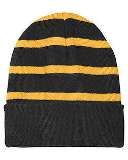 Sport-Tek Striped Beanie with Solid Band. STC31