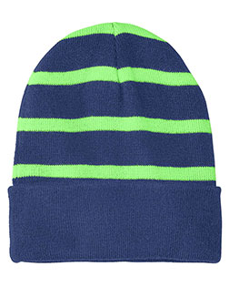 Sport-Tek Striped Beanie with Solid Band. STC31