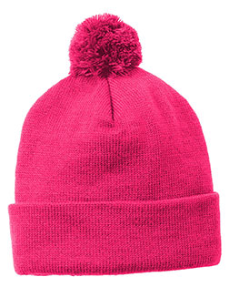 Sport-Tek Solid Pom Pom Beanie. STC37