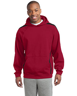 Sport-Tek TST265 Men Tall Sleeve Stripe Pullover Hooded Sweatshirt