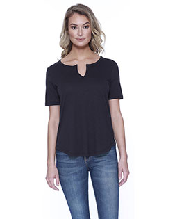 StarTee ST1422  Ladies' CVC Slit V-Neck T-Shirt