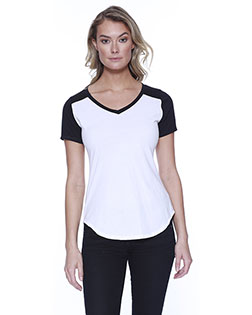 StarTee ST1432  Ladies' CVC Varsity V-Neck T-Shirt