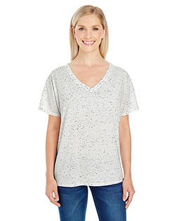 Threadfast Apparel 203FV Ladies' Triblend Fleck Short-Sleeve V-Neck T-Shirt at BigNTallApparel