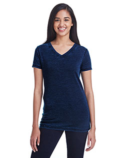 Threadfast Apparel 215B Ladies' Cross Dye Short-Sleeve V-Neck T-Shirt at BigNTallApparel