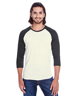 Threadfast Apparel 302G Men Unisex Triblend 3/4-Sleeve Raglan