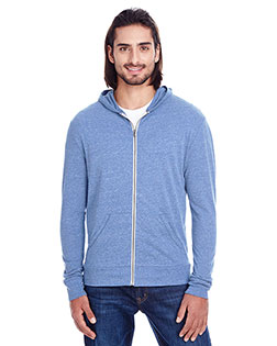 Threadfast Apparel 302Z Men Unisex Triblend Full-Zip Light Hoodie