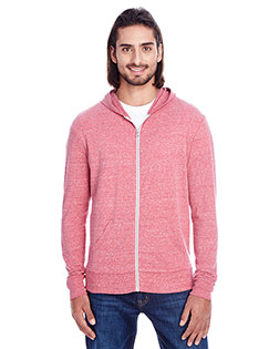 Threadfast Apparel 302Z Men Unisex Triblend Full-Zip Light Hoodie at BigNTallApparel