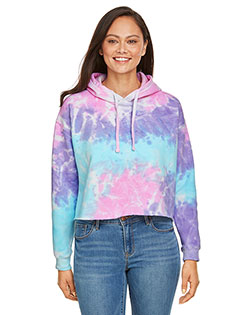 Tie-Dye CD8333 Ladies' Cropped Hooded Sweatshirt at BigNTallApparel