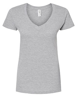 Tultex 214 Women's Slim Fit Fine Jersey V-Neck T-Shirt