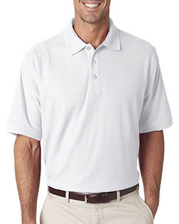 Ultraclub 7510 Men Platinum Honeycomb Pique Polo at bigntallapparel