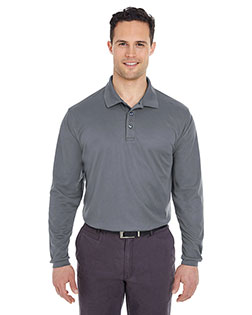 UltraClub 8210LS Men Adult Cool & Dry Long-Sleeve Mesh Piqué Polo In Big & Tall Sizes