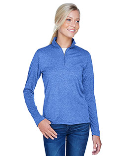 UltraClub 8618W Ladies' Cool & Dry Heathered Performance Quarter-Zip