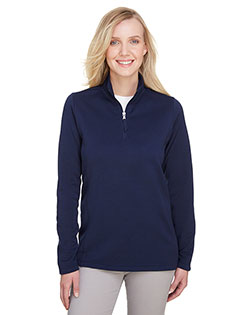 UltraClub UC792W Ladies' Coastal Pique Fleece Quarter-Zip at BigNTallApparel