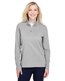 UltraClub UC792W Ladies' Coastal Pique Fleece Quarter-Zip at BigNTallApparel