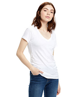 US Blanks US120  Ladies' Made in USA Short-Sleeve V-Neck T-Shirt
