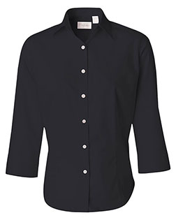 VAN HEUSEN 13V0527  Women's Three-Quarter Sleeve Baby Twill Shirt