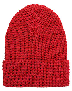 YP Classics 2501KC Waffle Cuffed Knit Beanie at BigNTallApparel