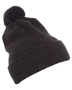 Yupoong 1501P Men Cuffed Knit Beanie with Pom Pom Hat