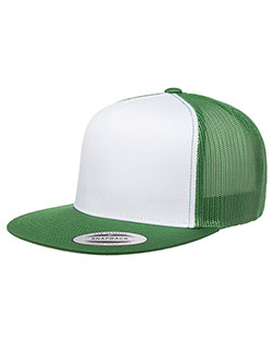 Yupoong 6006W Men Adult Classic Trucker with White Front Panel Cap at BignTallApparel